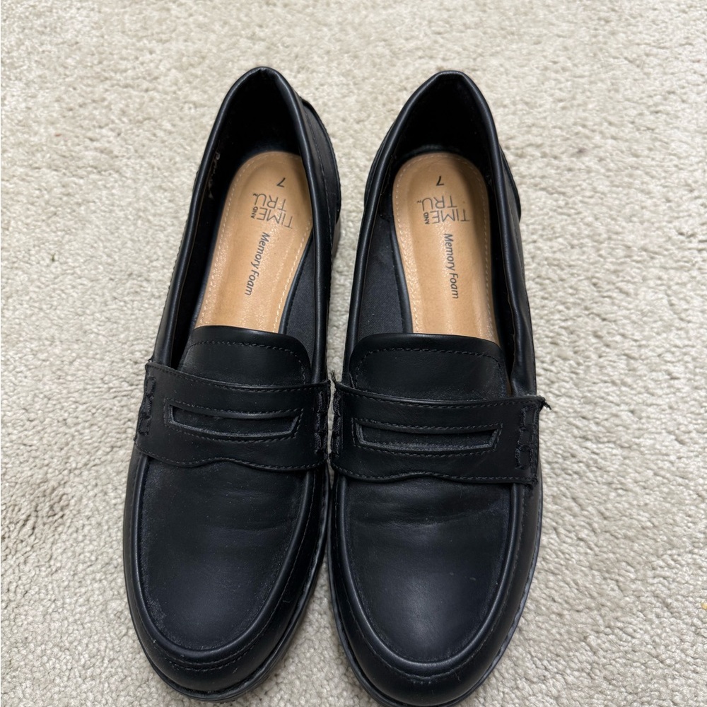 Time and Tru Black Women's Loafers